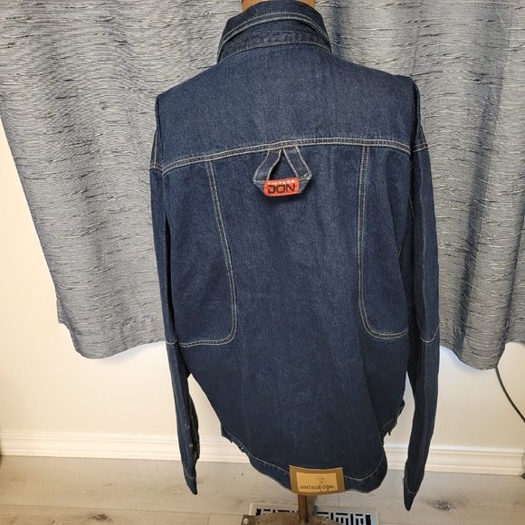 VINTAGE DON Men's Blue Button UP Long Sleeve Denim Jacket Size 2X Large - Picture 5 of 5